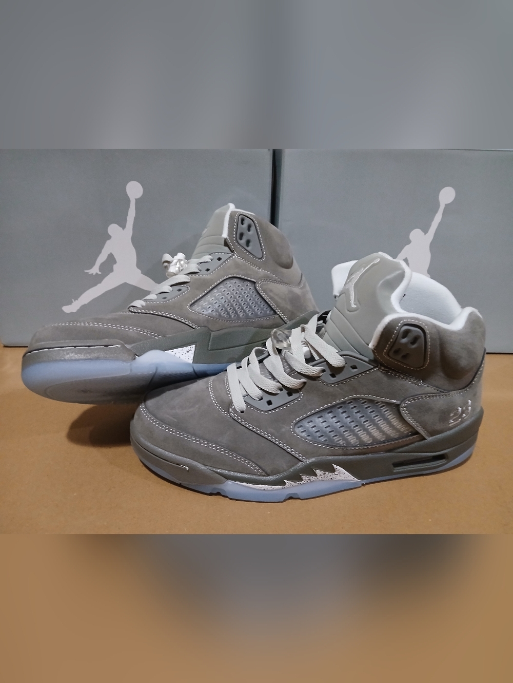 Retro 5 Gray Suede Sneakers